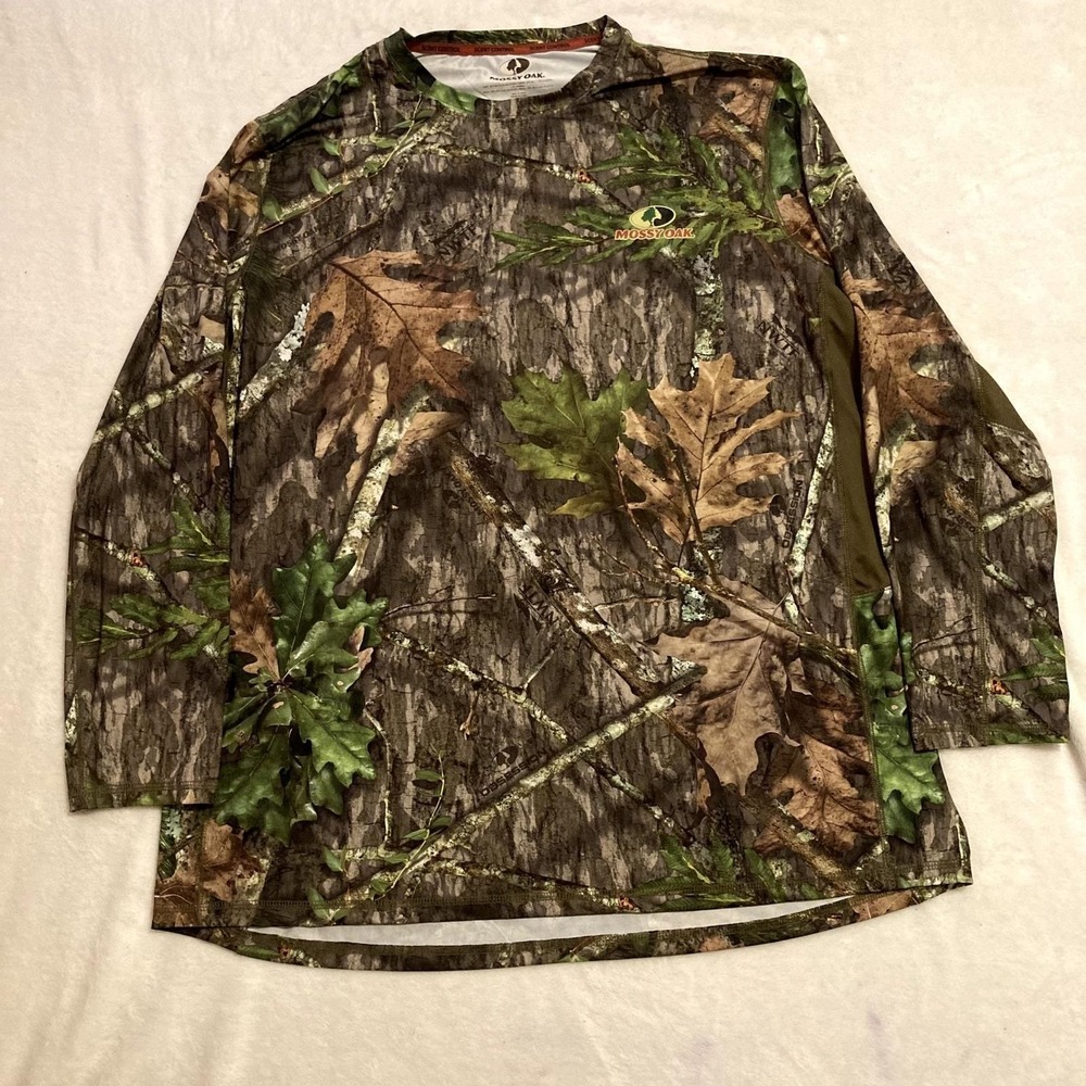 Mossy Oak Scent Control Performance Camo Long Sleeve Hunting Shirt Men's Sz 2XL